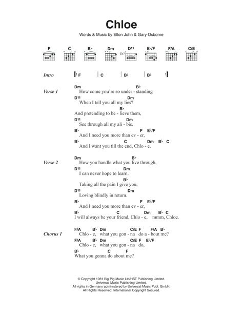 sir chloe chords and lyrics